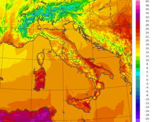 temperature massime italia oggi