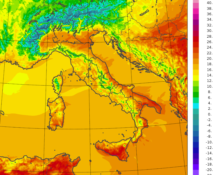 temperature massime oggi