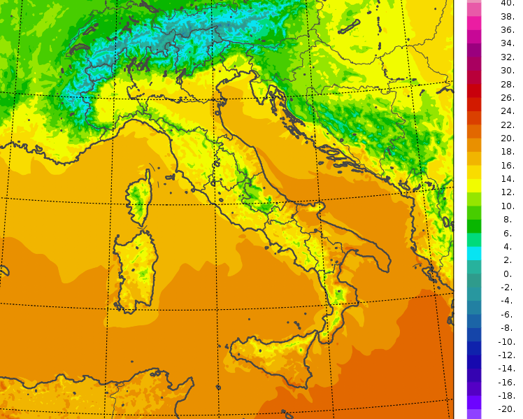 temperature minime italia oggi
