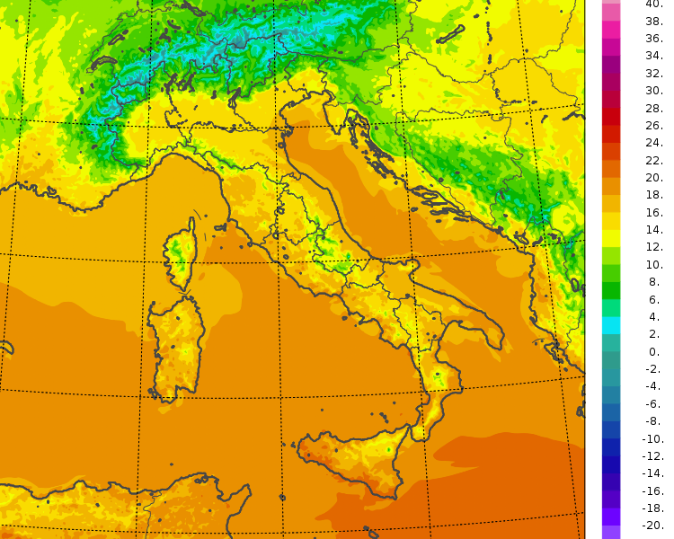 temperature minime italia oggi