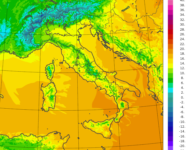 temperature minime italia oggi