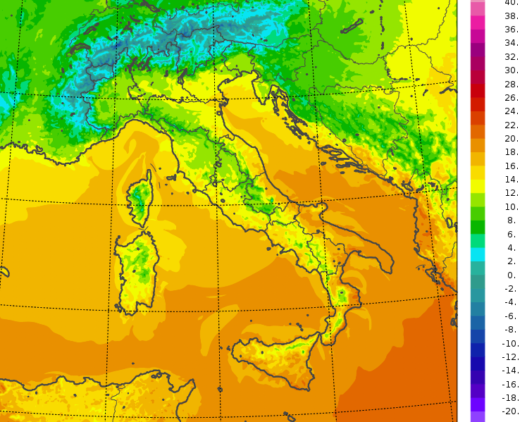 temperature minime italia oggi