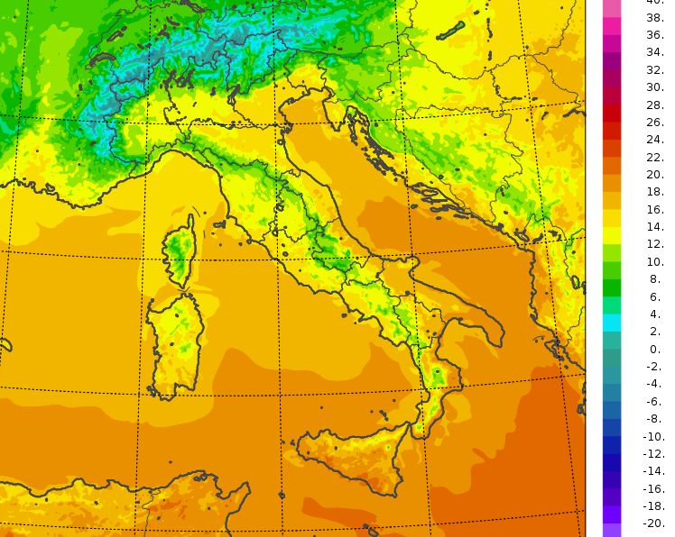 temperature minime italia oggi