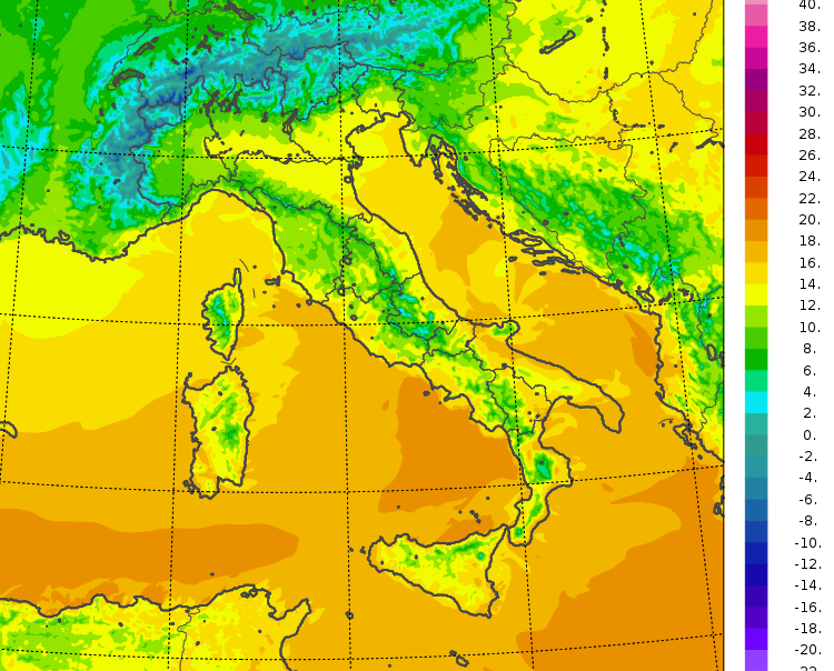 temperature minime italia oggi