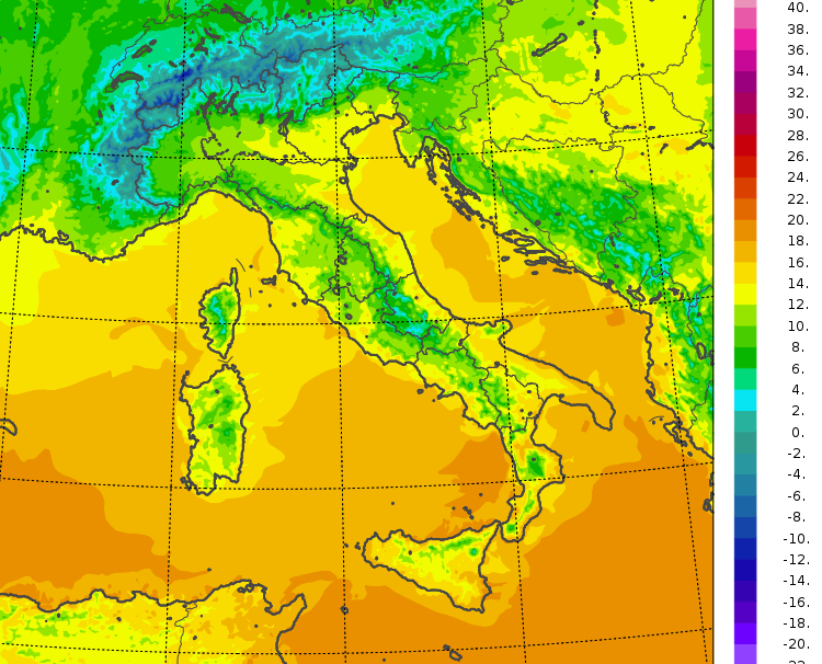 temperature minime italia oggi