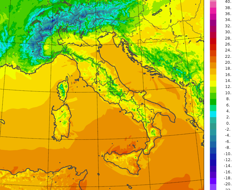 temperature minime italia oggi