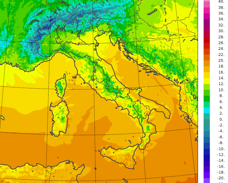 temperature minime italia oggi