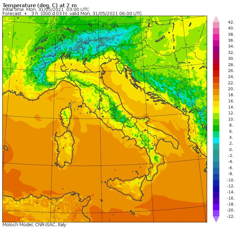 temperature minime oggi