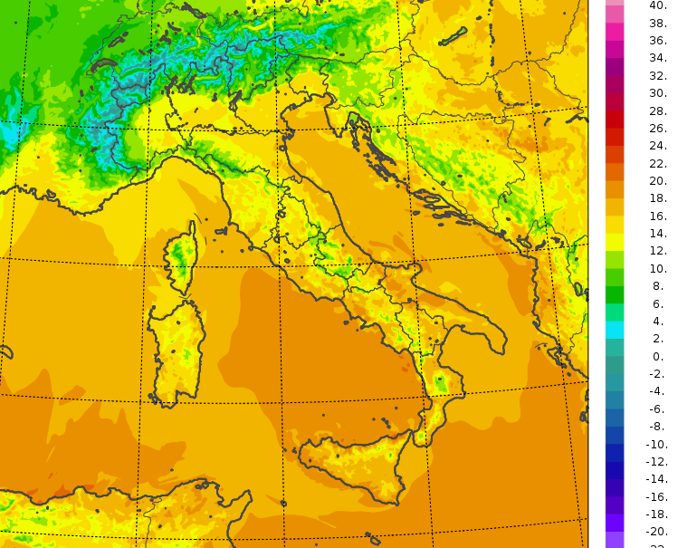 temperature minime oggi italia