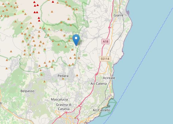 terremoto sicilia oggi catania etna