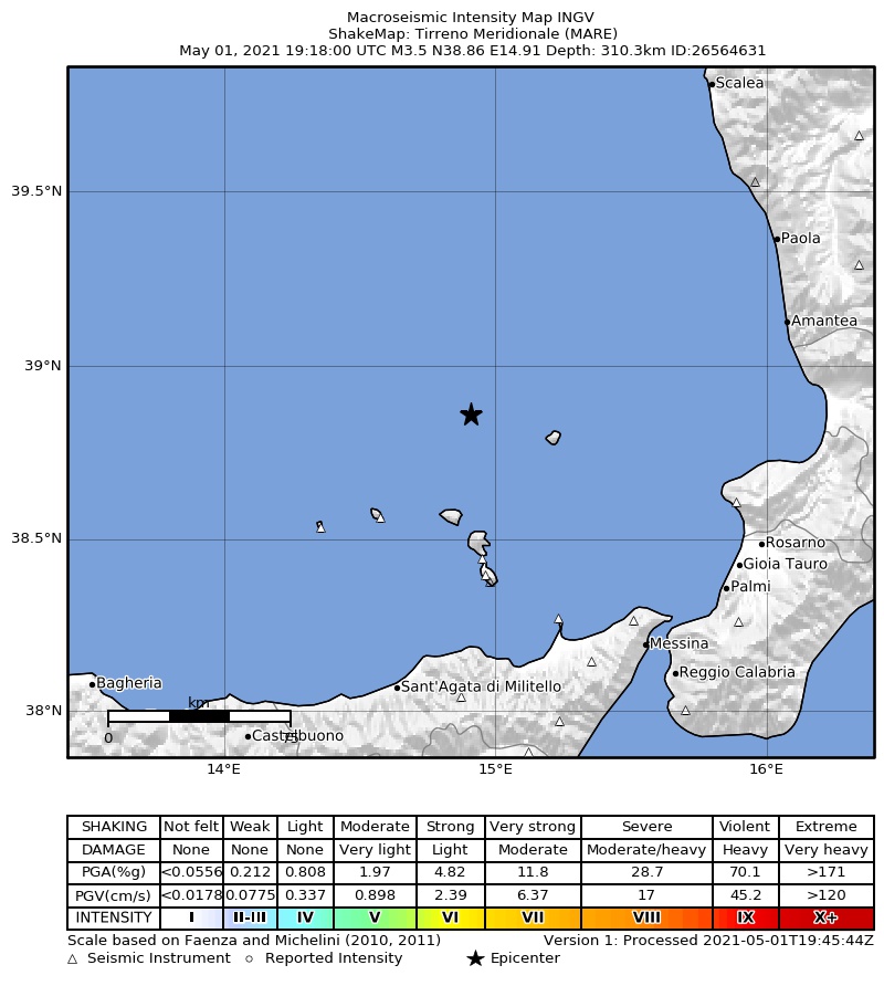 terremoto tirreno 1 maggio