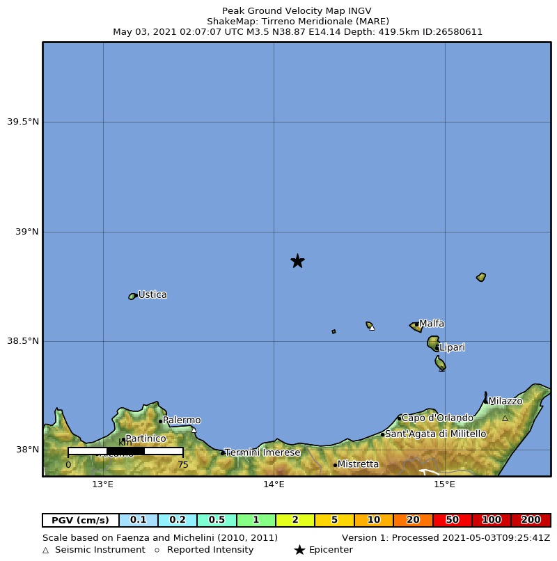 terremoto tirreno 3 maggio