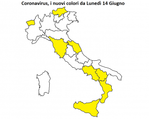 covid colori regioni lunedì 14 giugno
