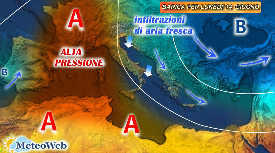 previsioni meteo 14 giugno