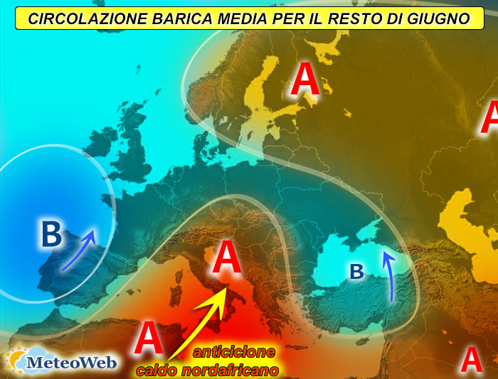 previsioni meteo resto di giugno