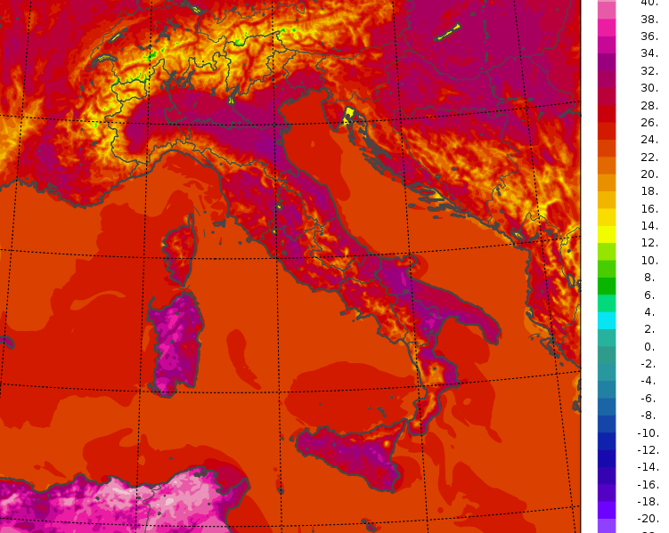temperature massime italia oggi