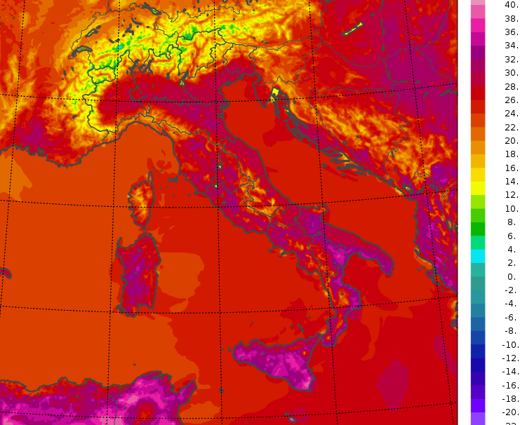 temperature massime italia oggi