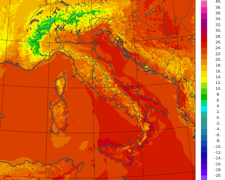 temperature minime italia oggi