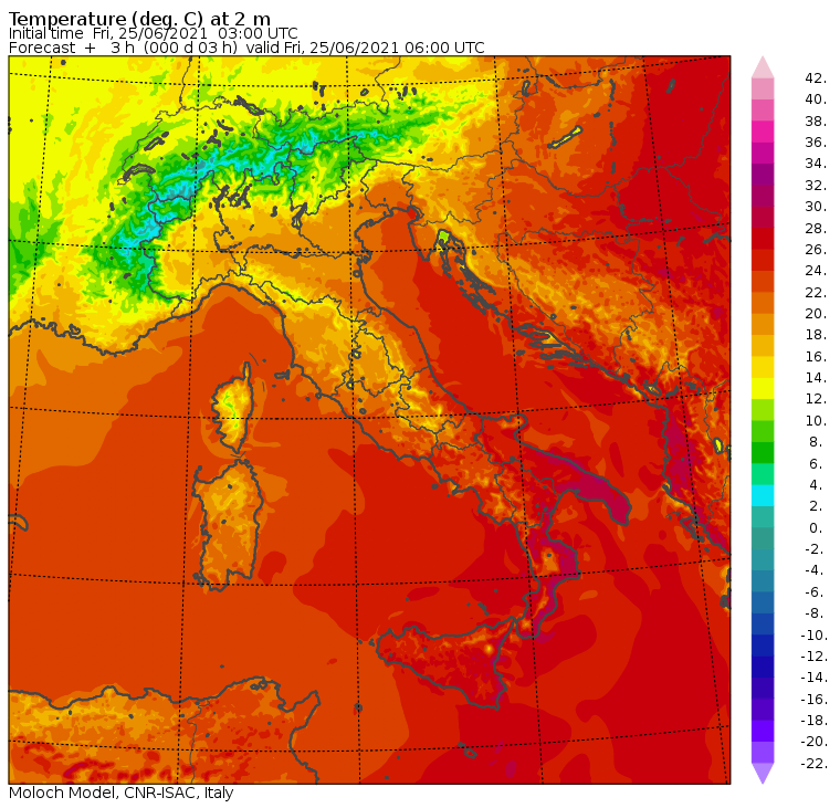 temperature minime italia oggi