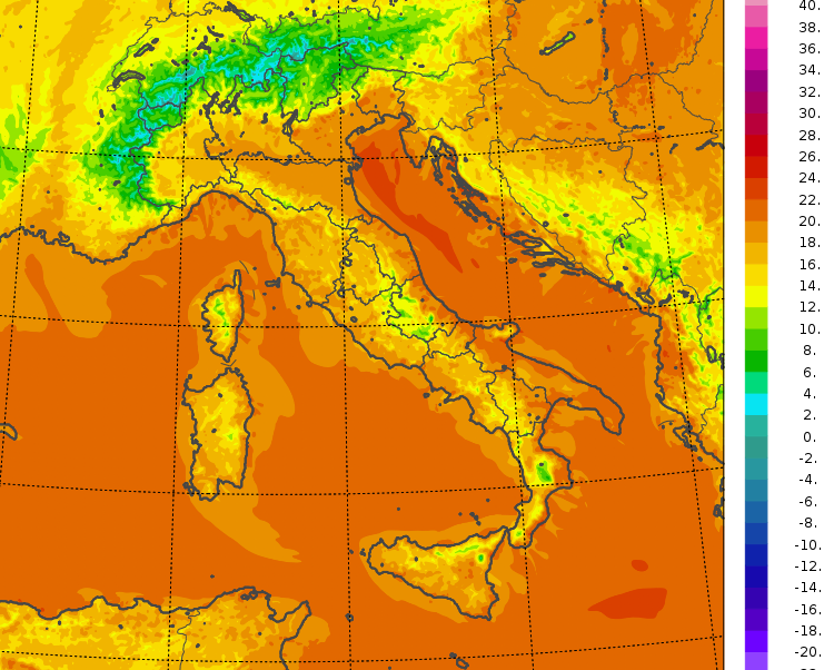 temperature minime italia oggi