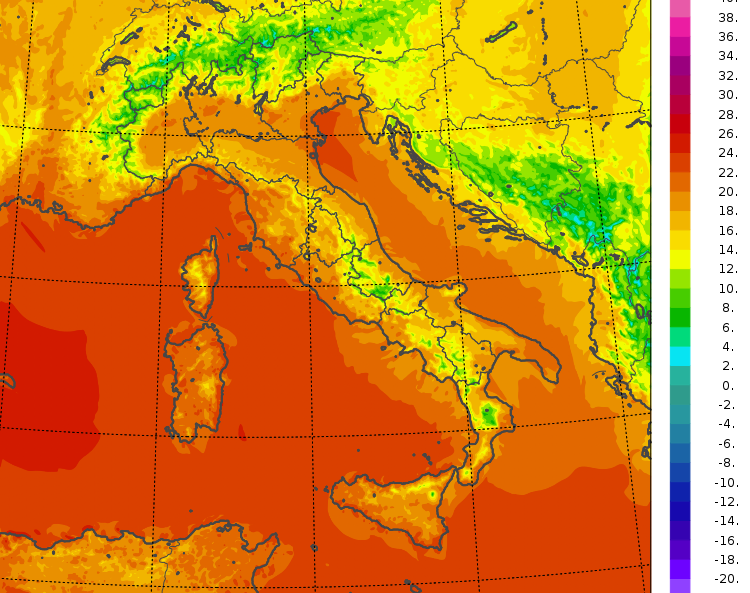 temperature minime italia oggi
