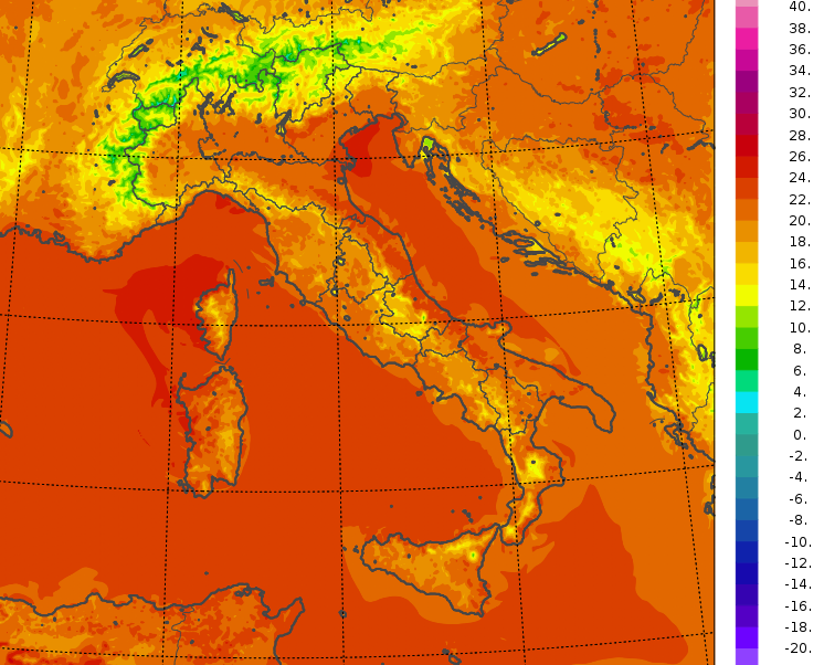 temperature minime italia oggi