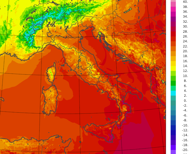 temperature minime italia oggi