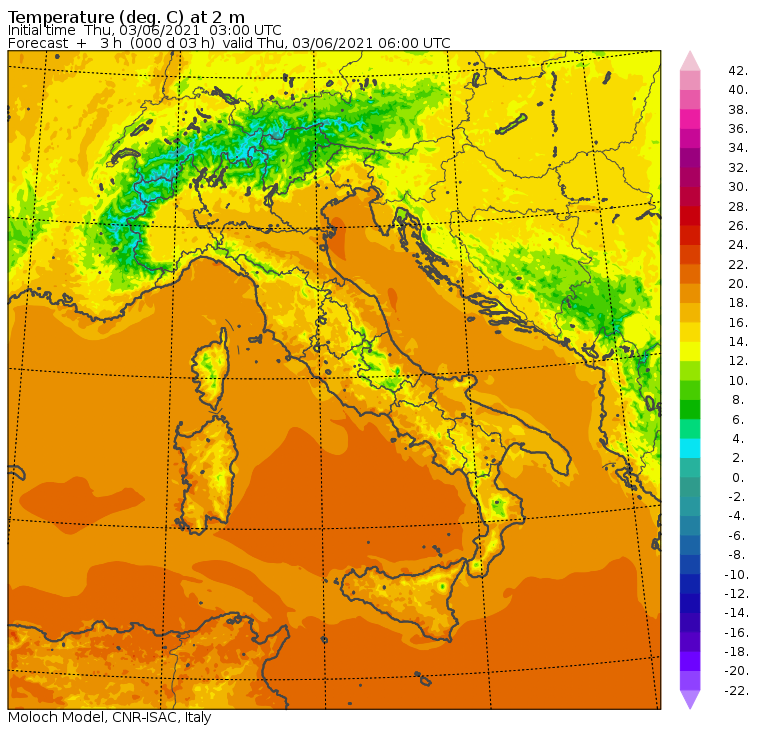 temperature minime oggi