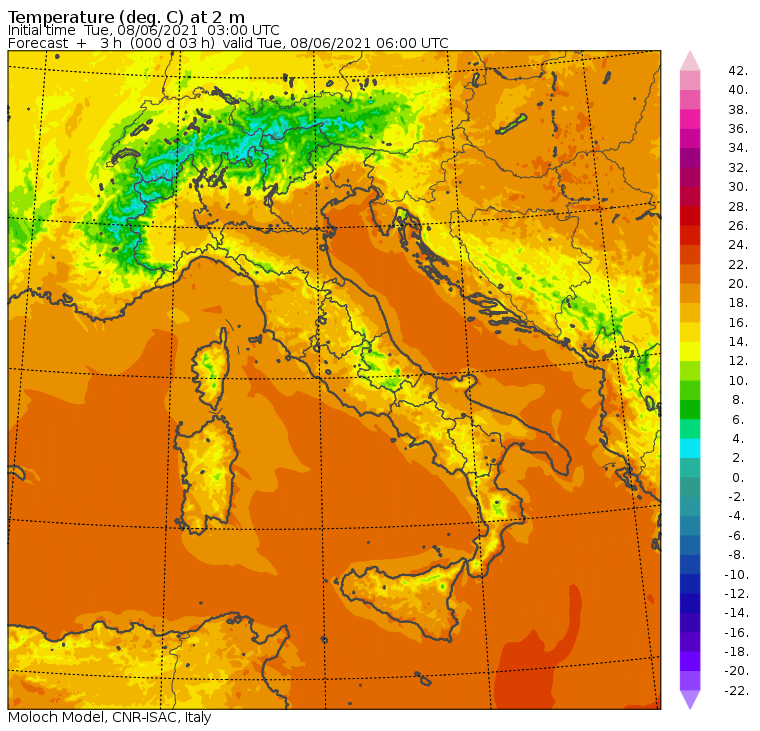 temperature minime oggi italia