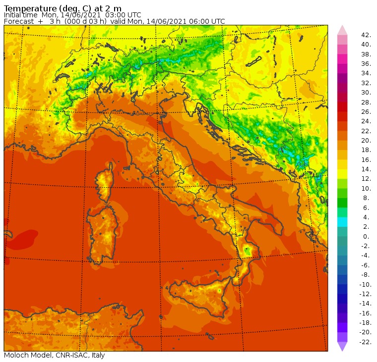 temperature minime oggi italia