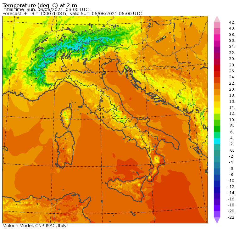 temperature minime oggi italia