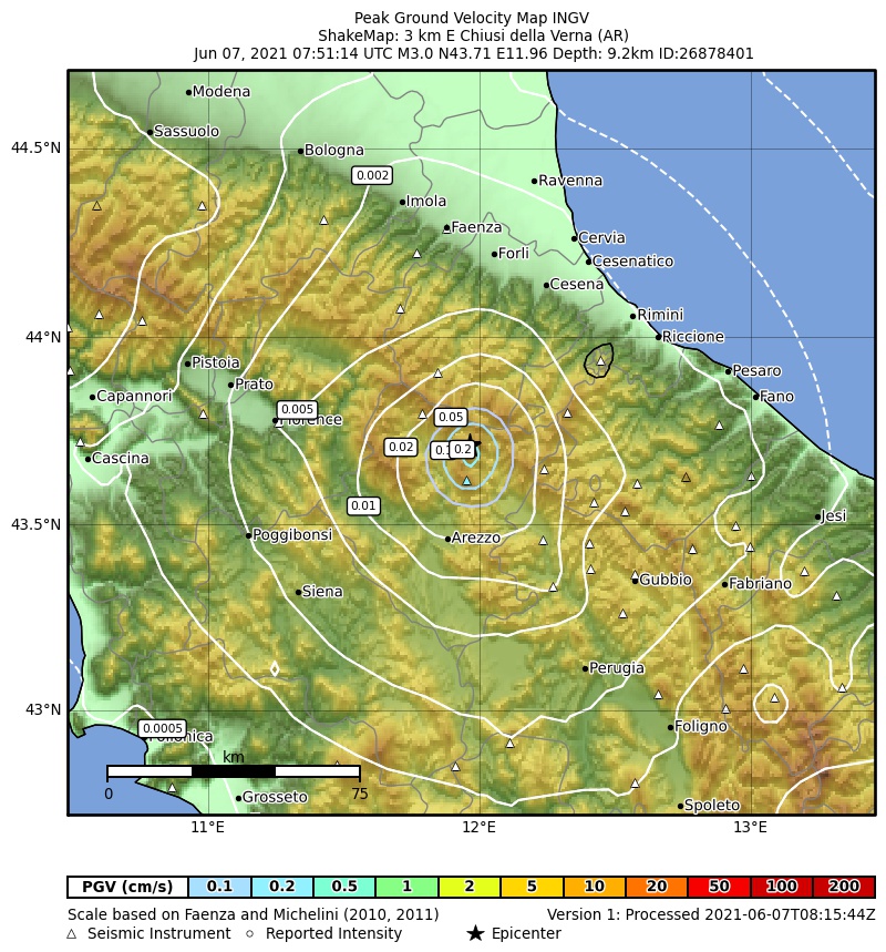 terremoto oggi arezzo