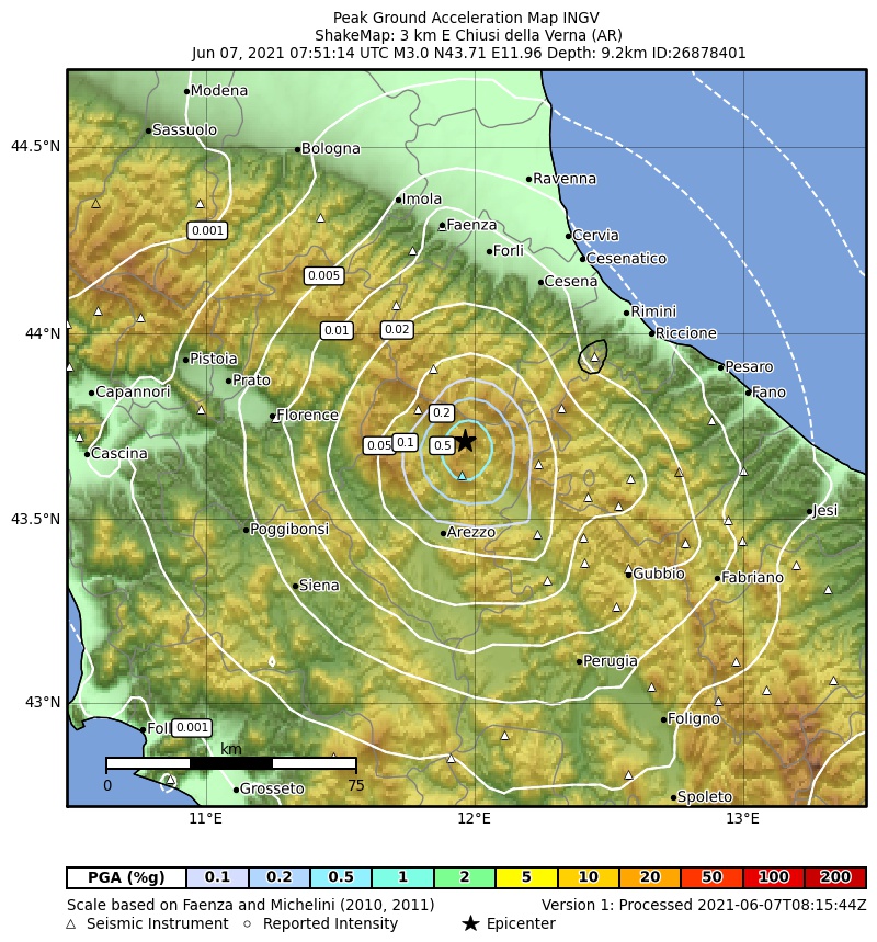 terremoto oggi arezzo