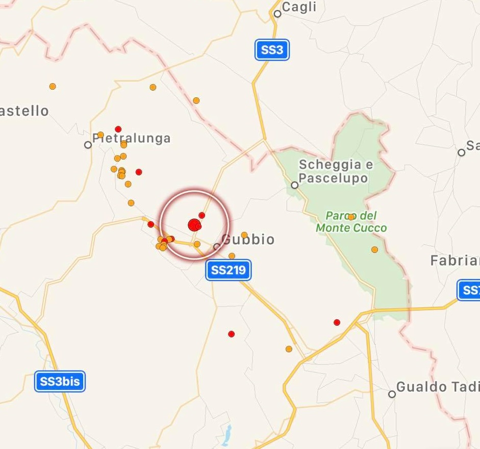 terremoto oggi gubbio