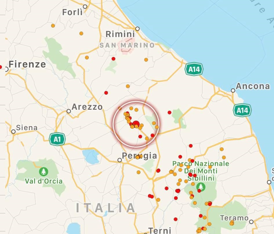 terremoto oggi gubbio