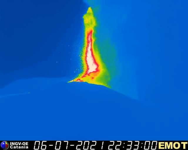 eruzione etna notte 7 luglio 2021