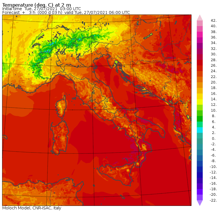 temperature minime in italia oggi
