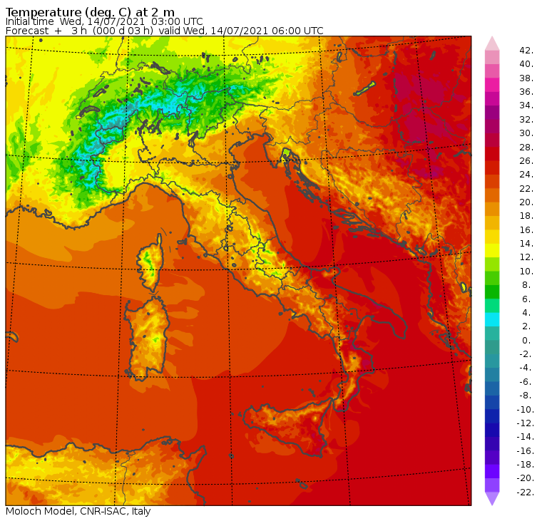 temperature minime italia oggi