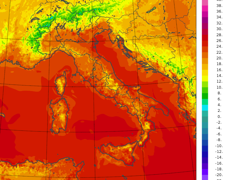 temperature minime italia oggi