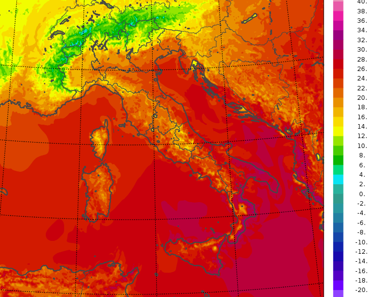 temperature minime italia oggi