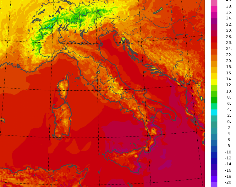 temperature minime italia oggi