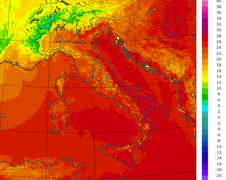 temperature minime italia oggi