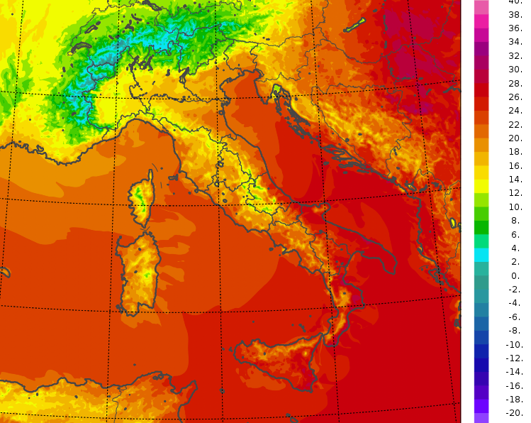 temperature minime italia oggi