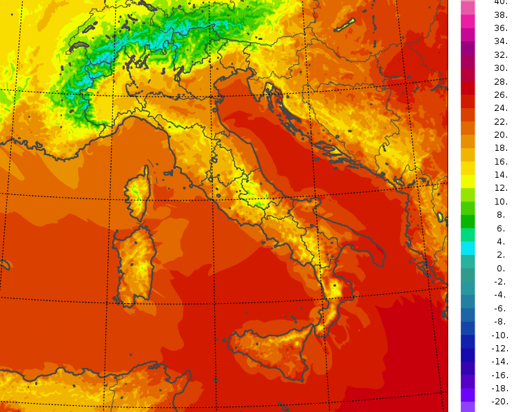temperature minime italia oggi