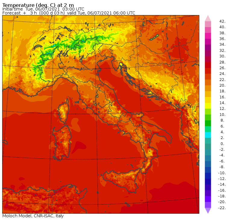 temperature minime oggi italia