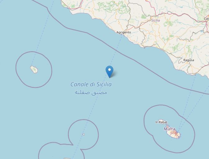 terremoto canale di sicilia