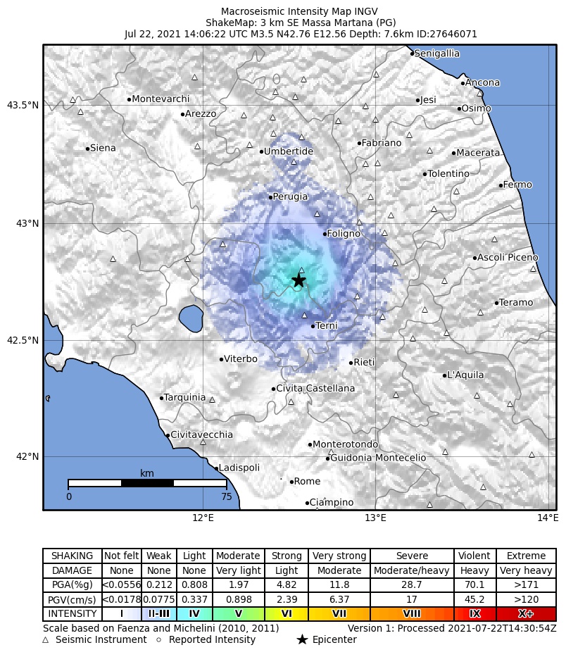 terremoto umbria oggi