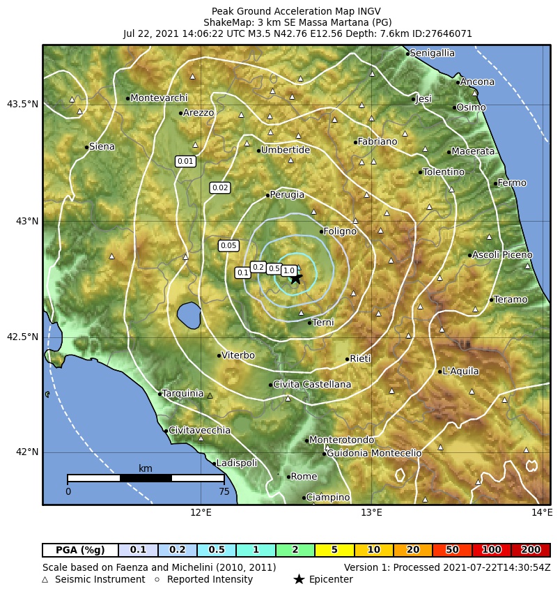 terremoto umbria oggi