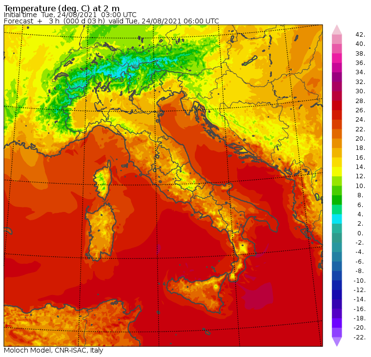 le temperature minime di oggi
