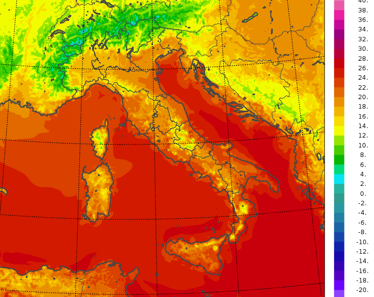 le temperature minime di oggi in italia